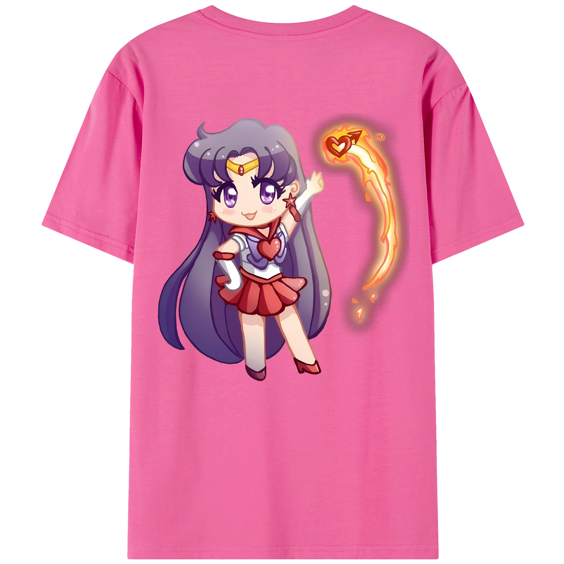 （画像用） 美少女戦士セーラームーン 火野レイ ひの レイ Sailor Moon Hino Rei （セーラーマーズ,Sailor Mars） レディース半袖Tシャツ(バックプリント)